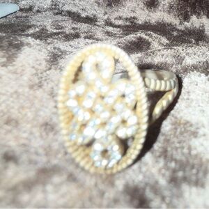 Freida Rothman Elegant Gold and Silver Women's Ring with Crystal Accents size 7
